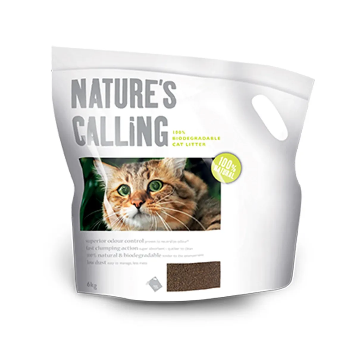 Natures Calling комкующийся наполнитель для кошачьего туалета, 6 кг