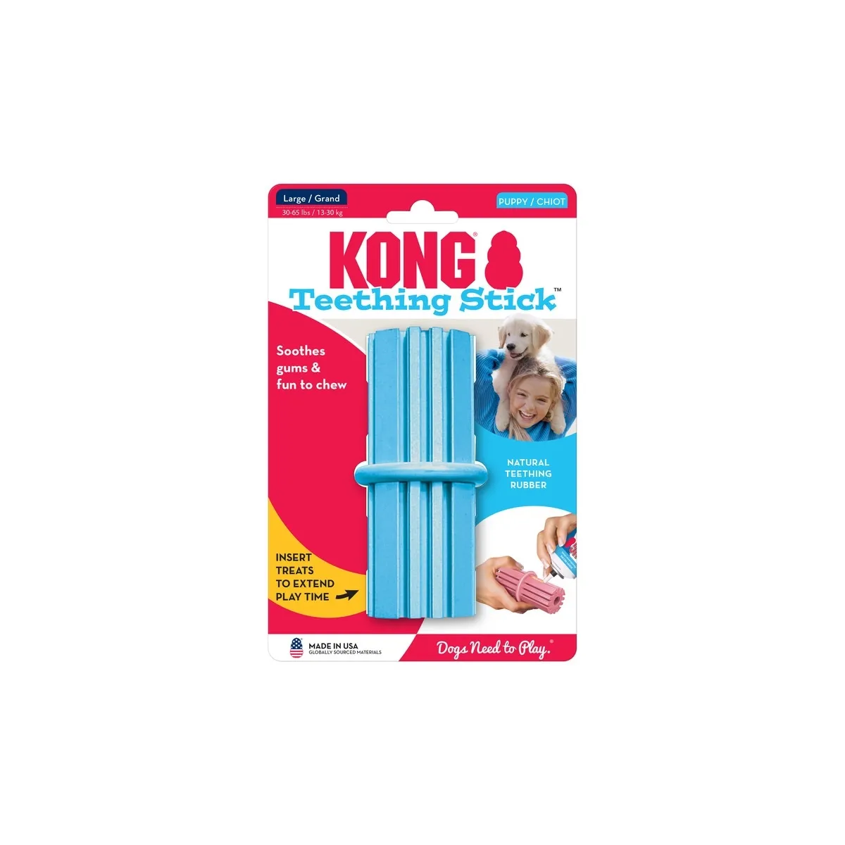 Kong Teething Stick игрушка для щенков, резиновая палка, L