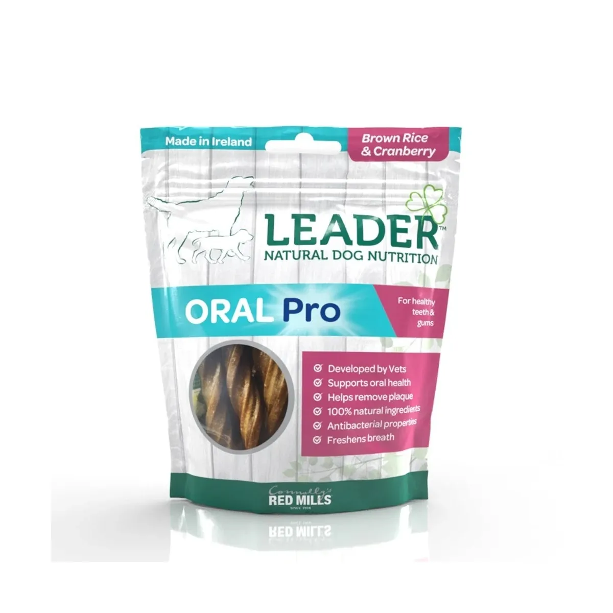 Leader Oral Pro лакомство для собак, коричневый рис/клюква, 130 г