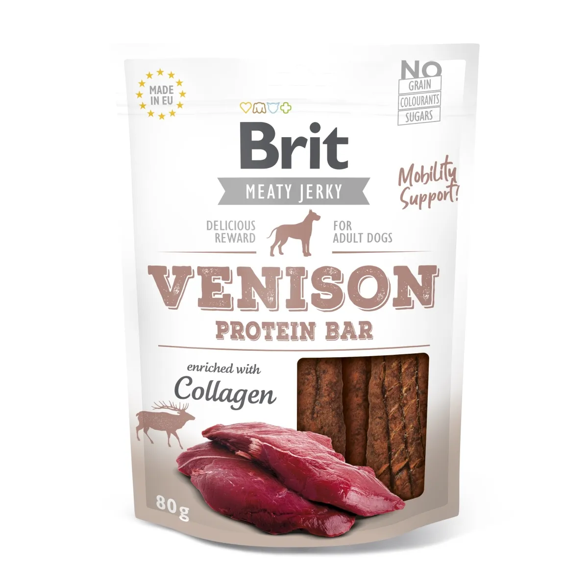 BRIT JERKY SNACK PROTEIINIBATOON KOER HIRV 80G #