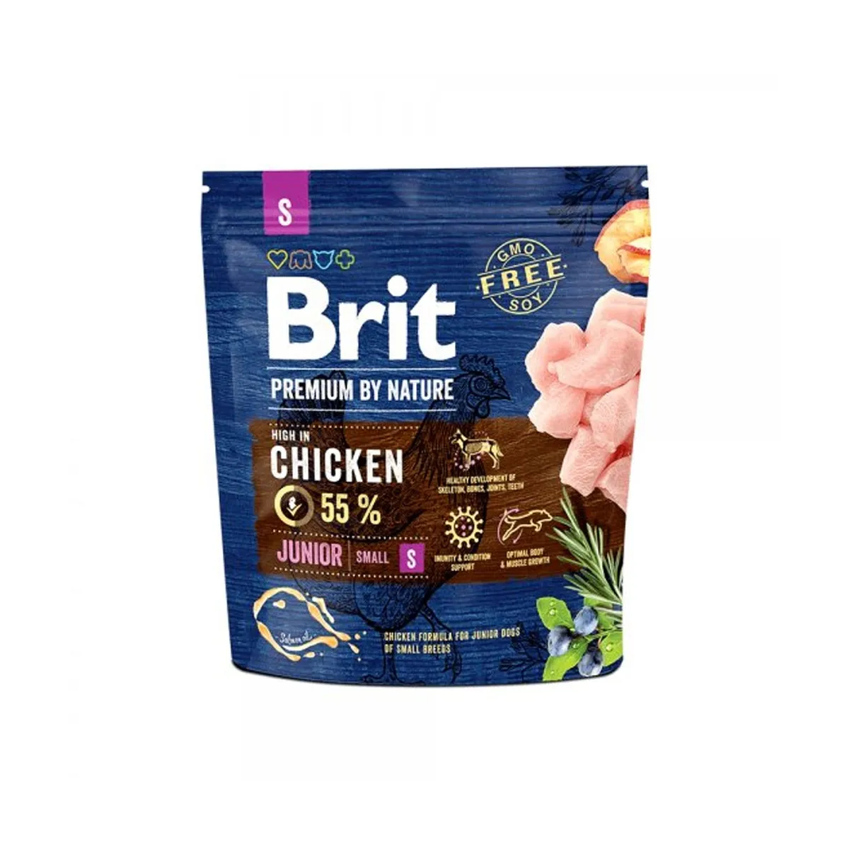 Brit Premium S корм для молодых собак, курица, 1 кг