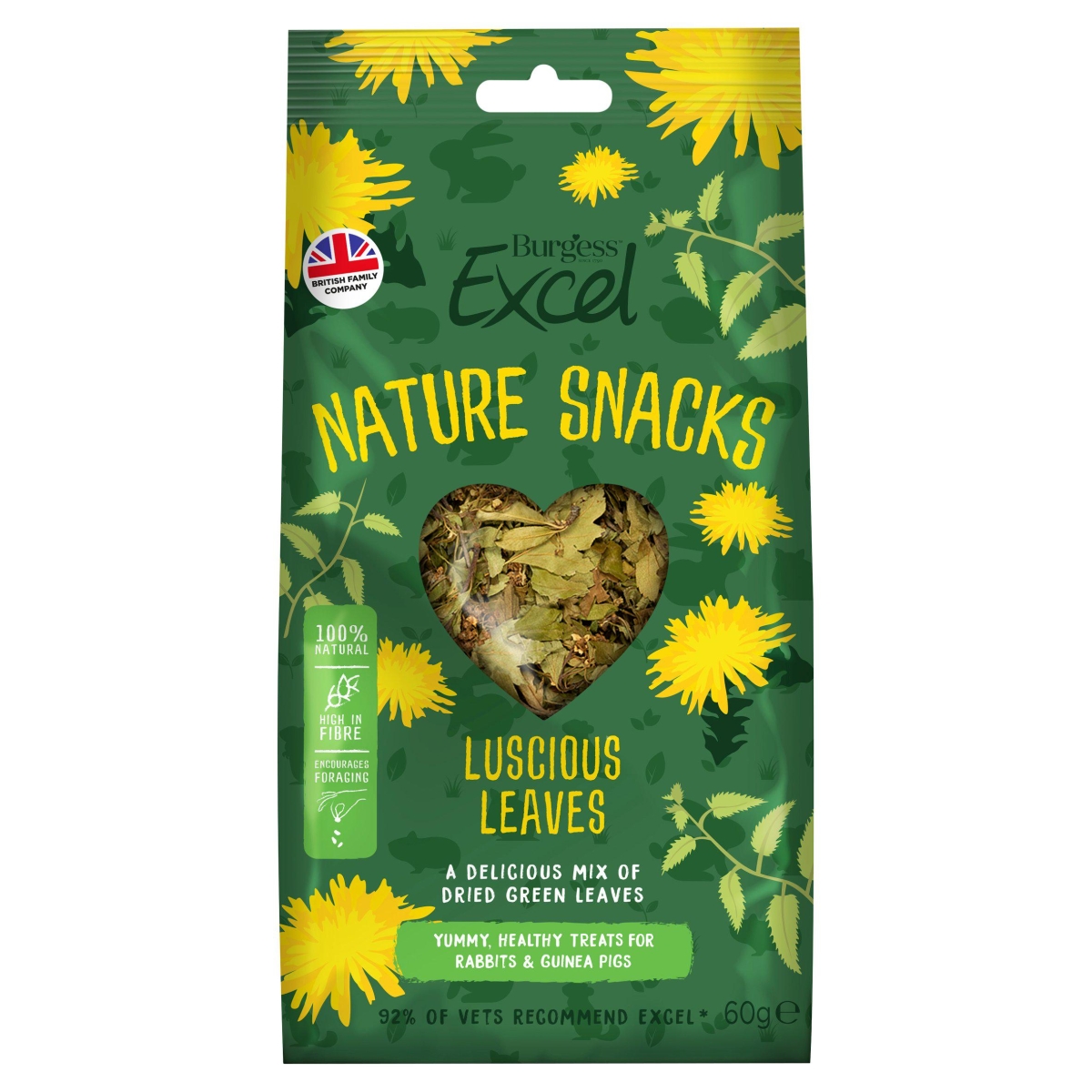 BURGESS EXCEL VÄIKELOOMA MAUIS LUSCIOUS LEAVES 60G