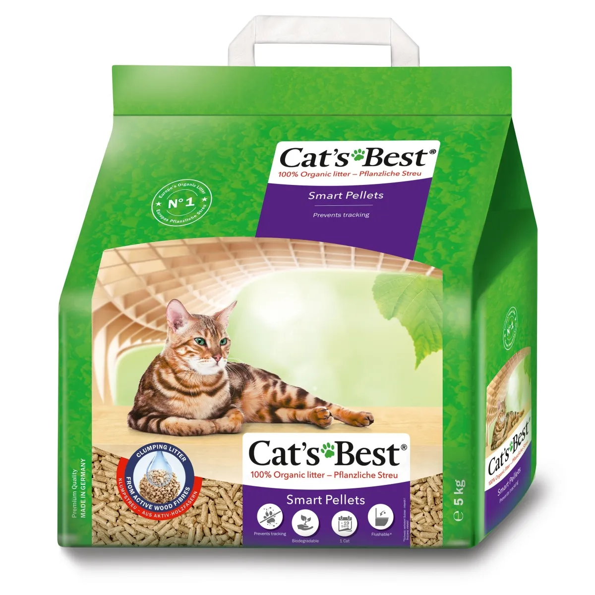 Cat's Best Smart Pellets наполнитель для кошек, 10 л/5 кг