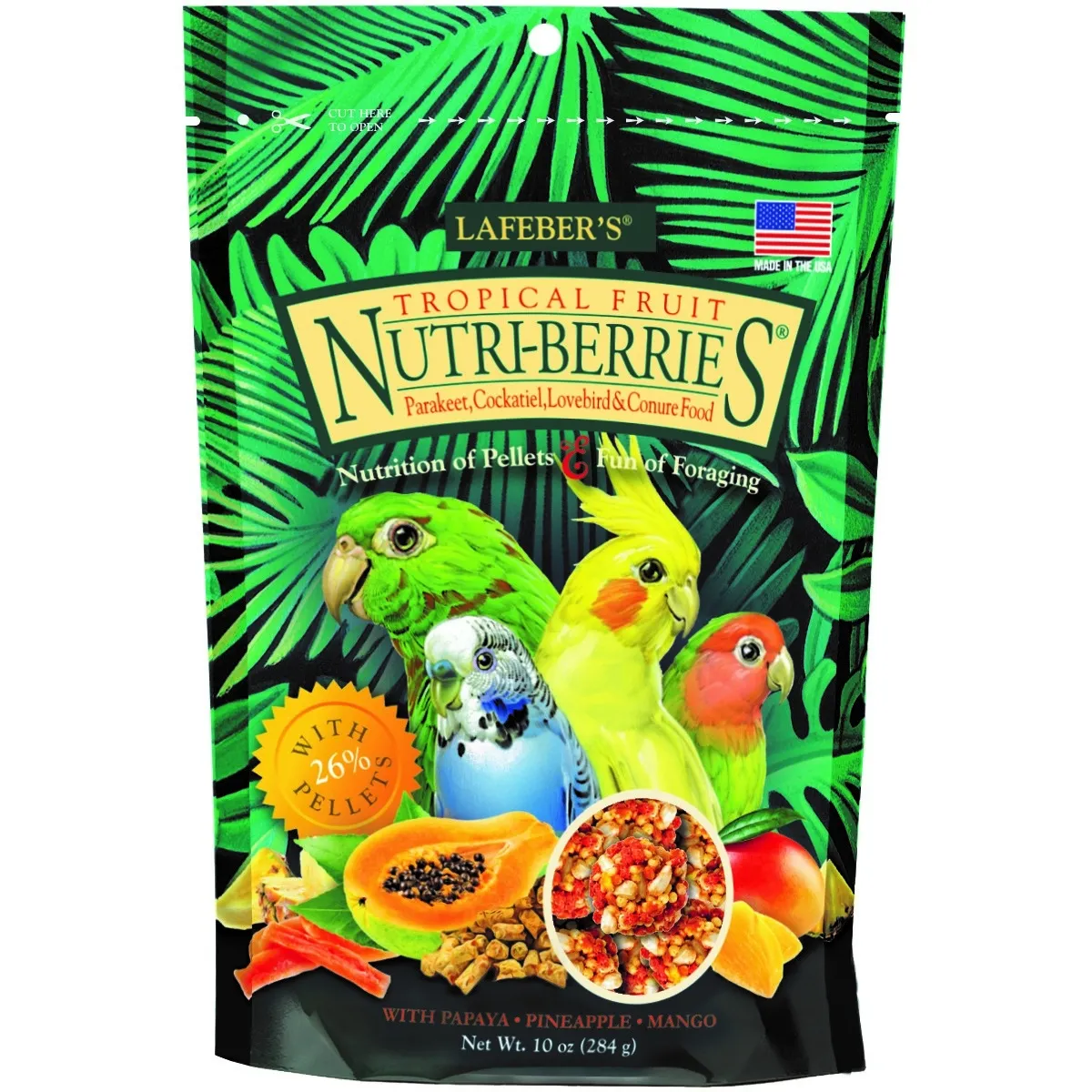 NUTRI-BERRIES LINDUDE TÄISSÖÖT TROPICAL FRUIT COCKATIEL 284G