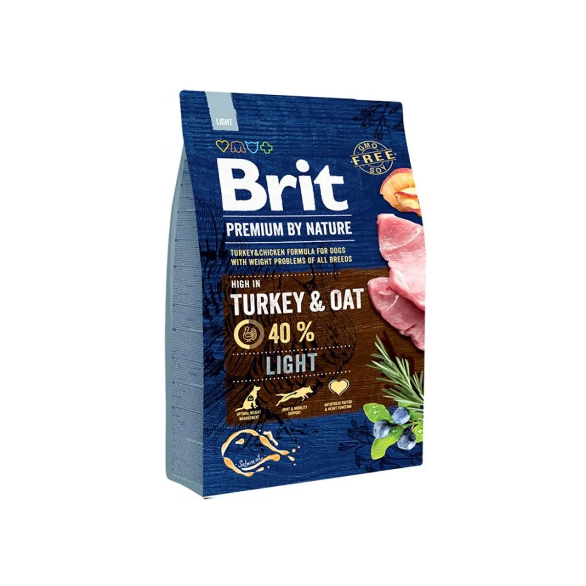 Brit Premium Light сухой корм для собак, индейка/овсянка, 3 кг