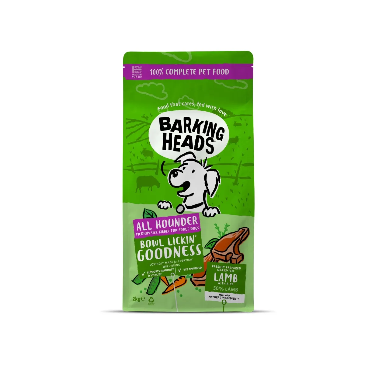 Barking Heads Chop Lickin сухой корм для собак, ягненок, 2  кг