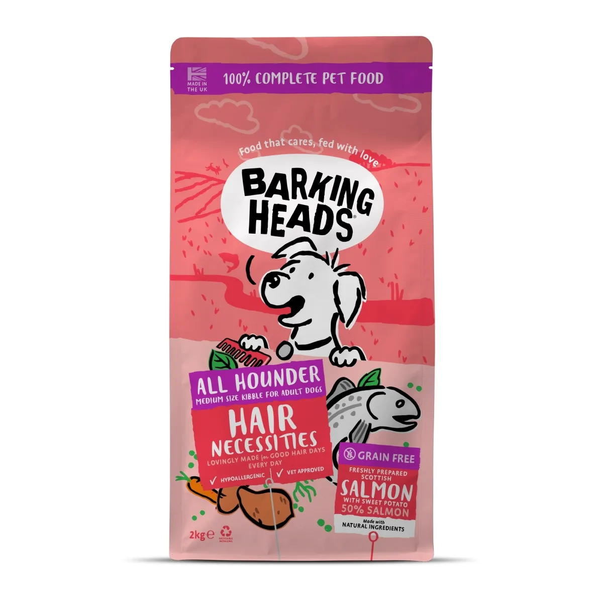 Barking Heads сухой корм для собак, лосось, 2 кг