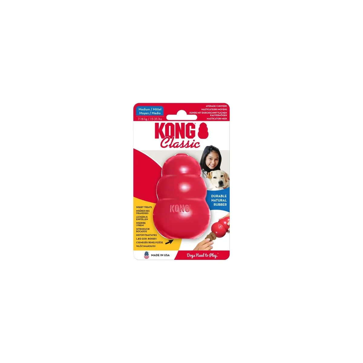 Kong Classic игрушка для собак, наполняемая, размер М, красная