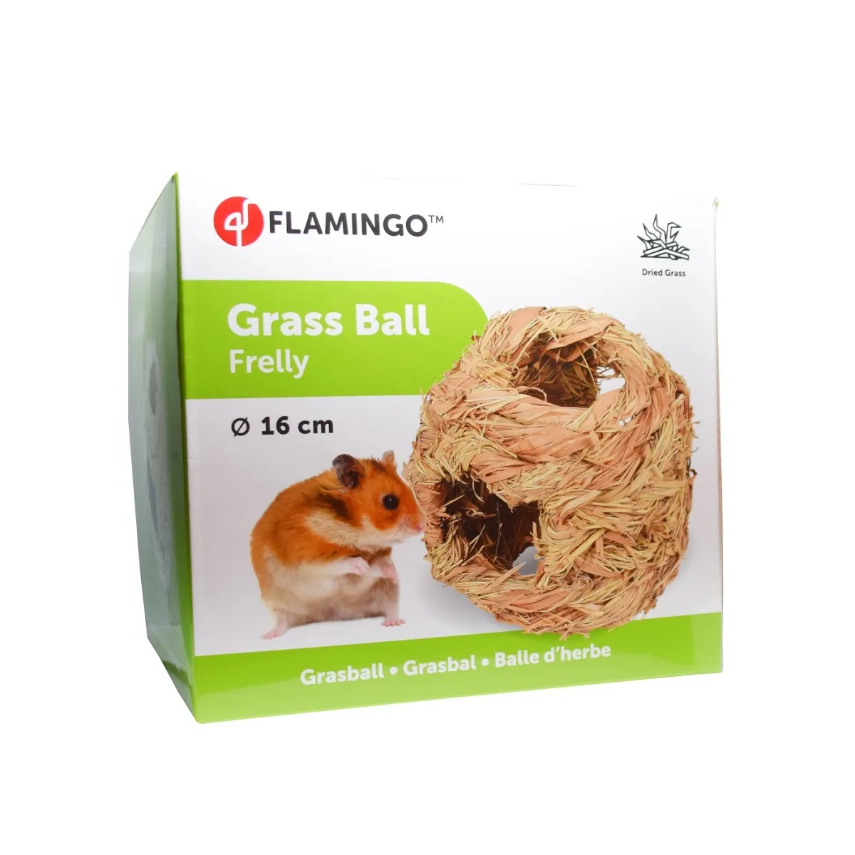 Flamingo Frelly Grass 4 домик из сена для грызунов, с отверстием Ø16 см