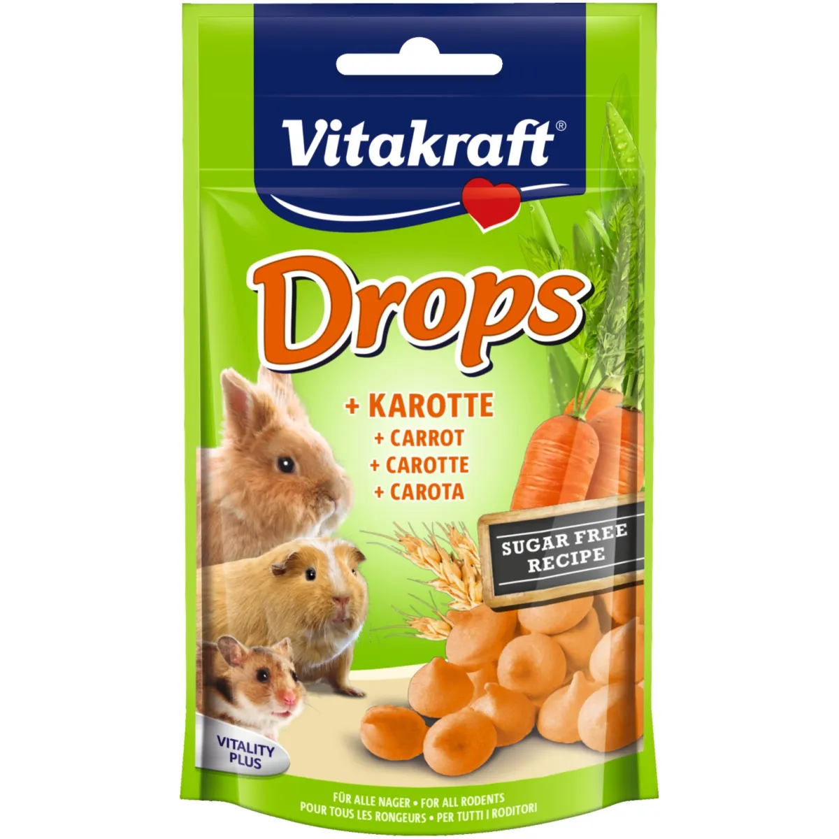 Vitakraft Drops лакомство для грызунов, морковь, 75 г - Изображение товара