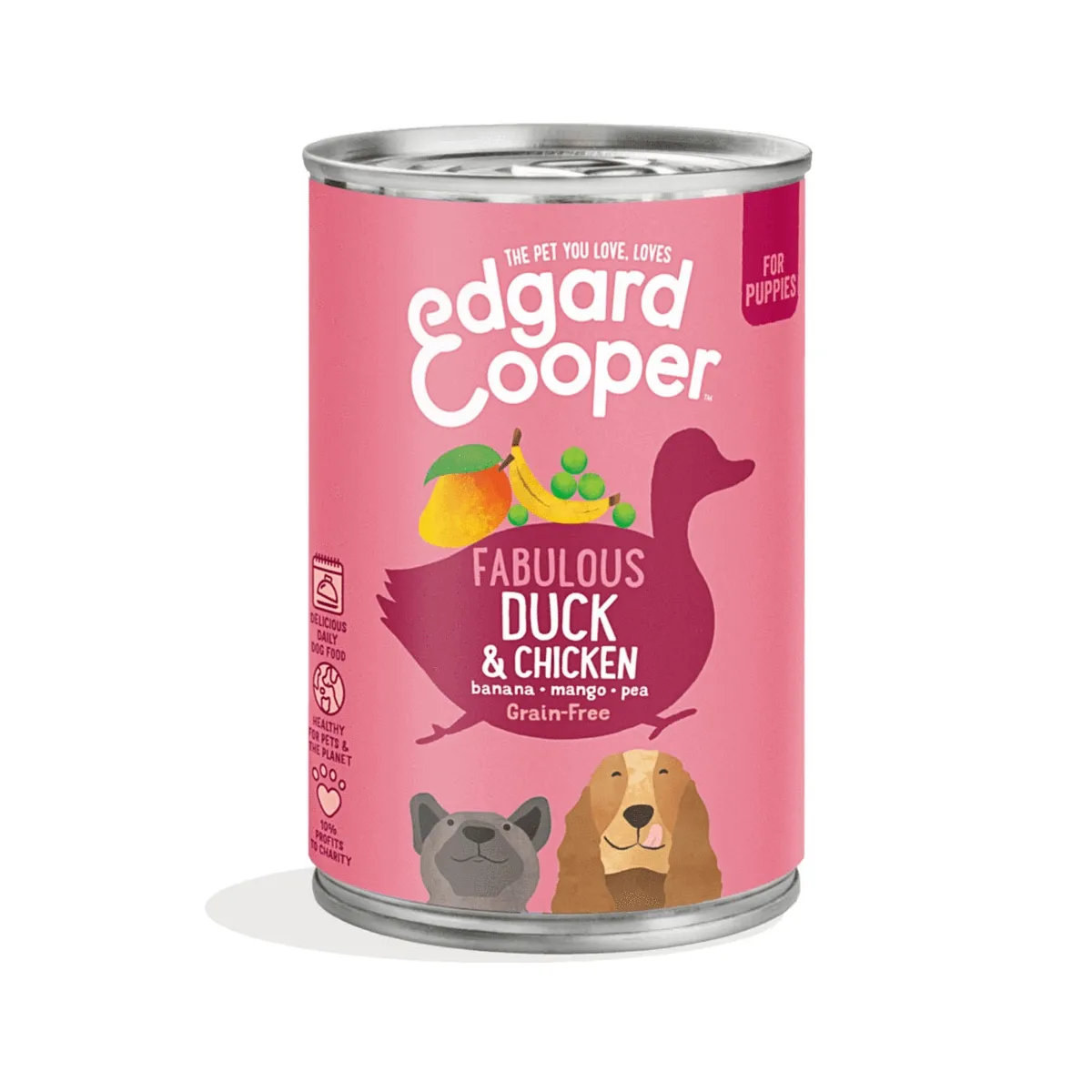 Edgard Cooper консервы для щенков, утка/курица, 400 г