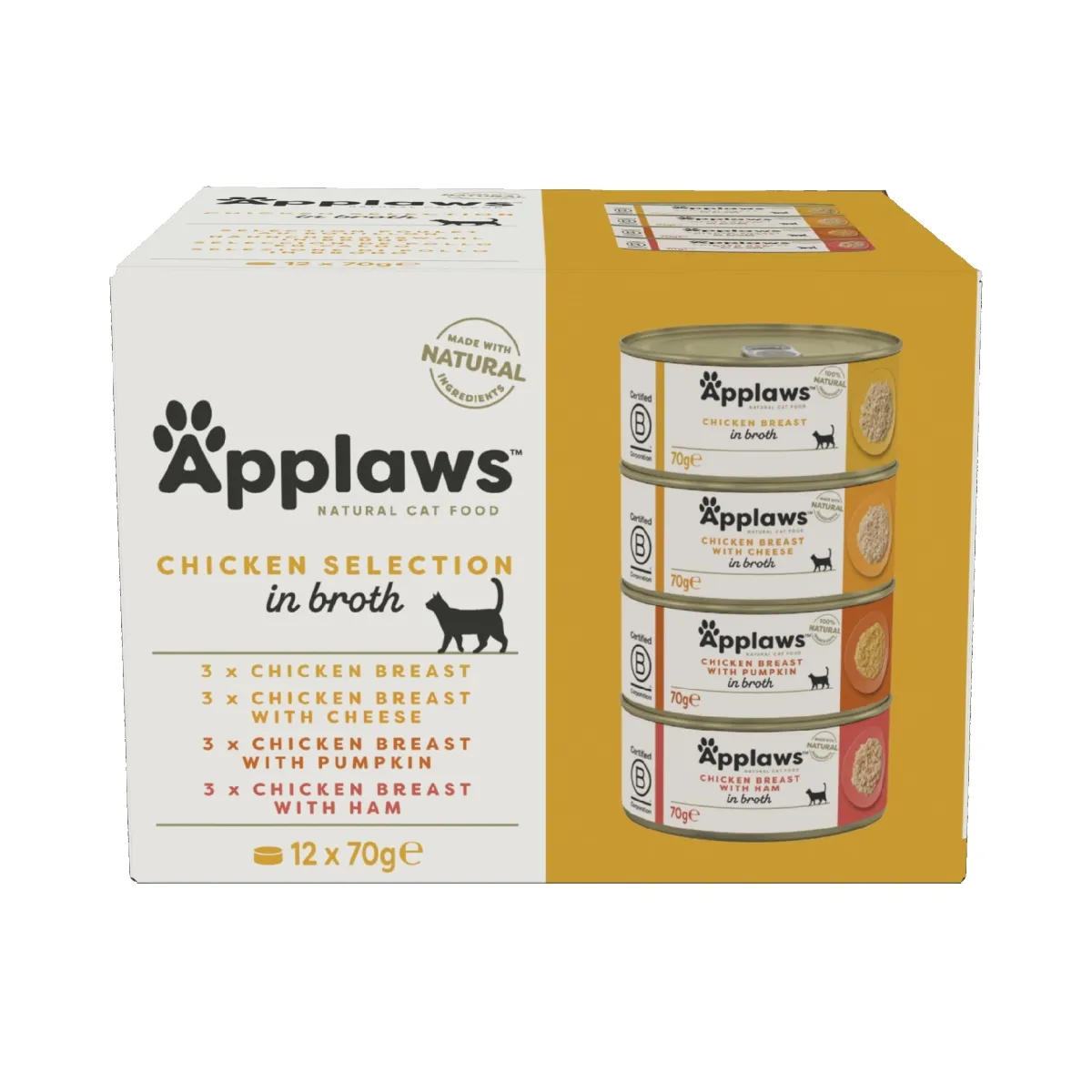 Applaws Feline Adult - консервы для кошек, куриное ассорти, 12 x 70 г - Изображение товара 1