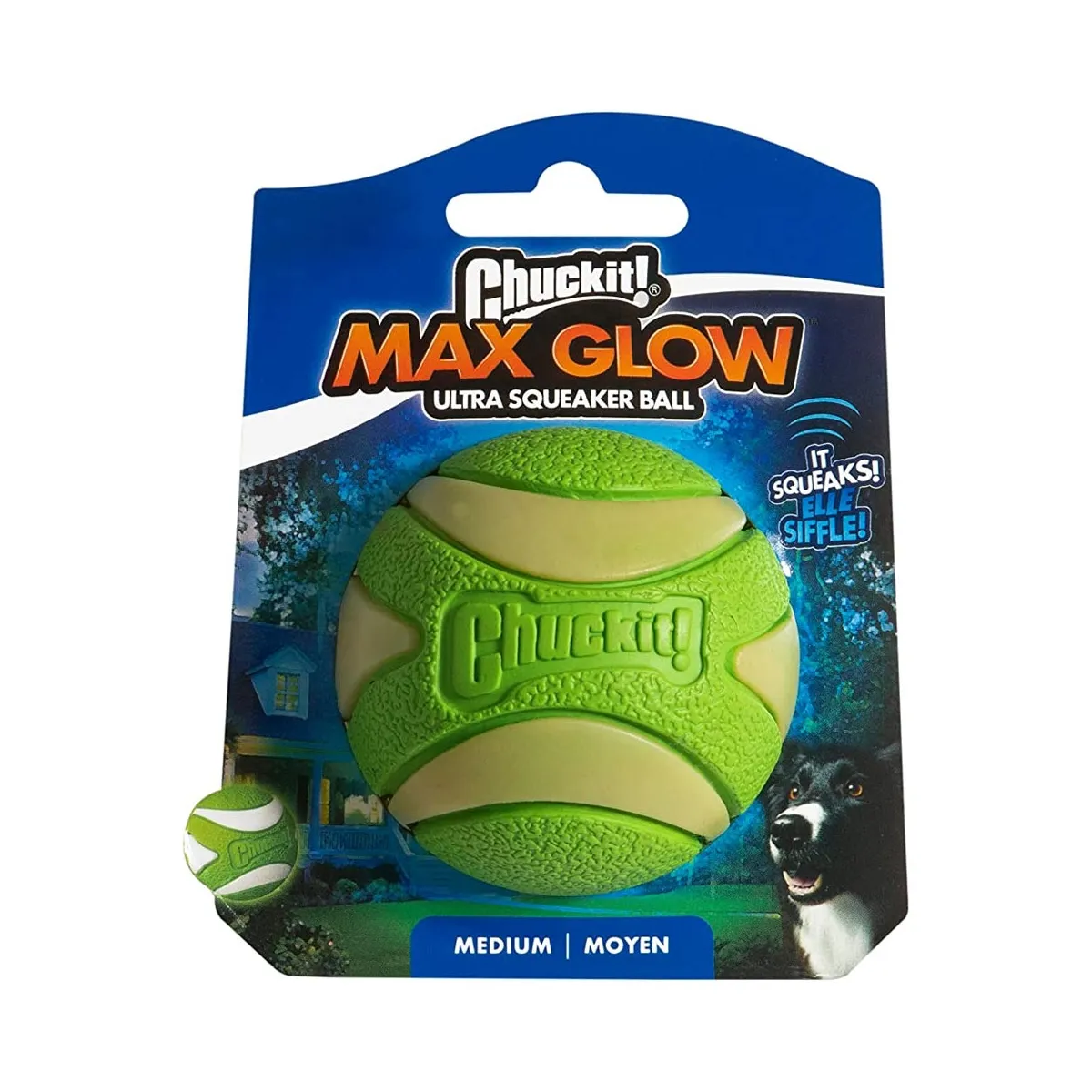 CHUCKIT KOERA MÄNGUASI PALL MAX GLOW ULTRA M ROHELINE - Изображение товара