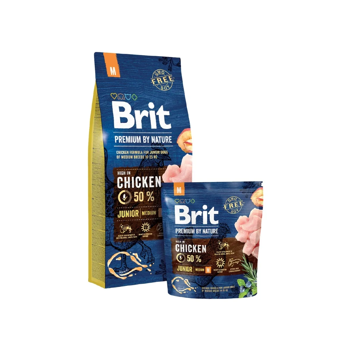 Brit Premium M сухой корм собак, курица, 15 кг