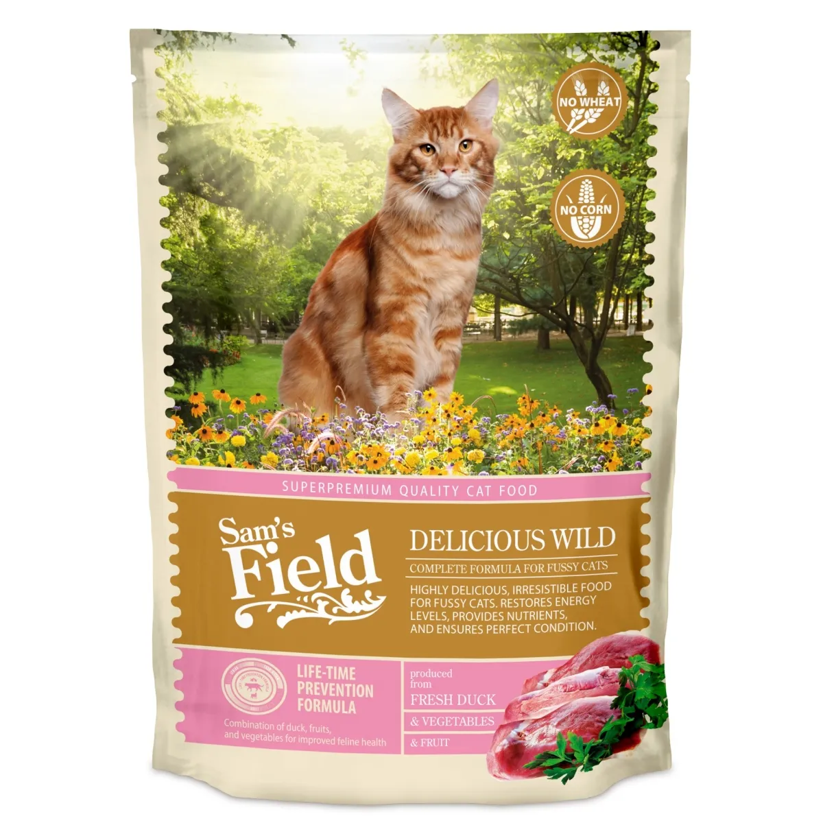 Sam's Field Delicious Wild сухой корм для кошек, 2,5 кг