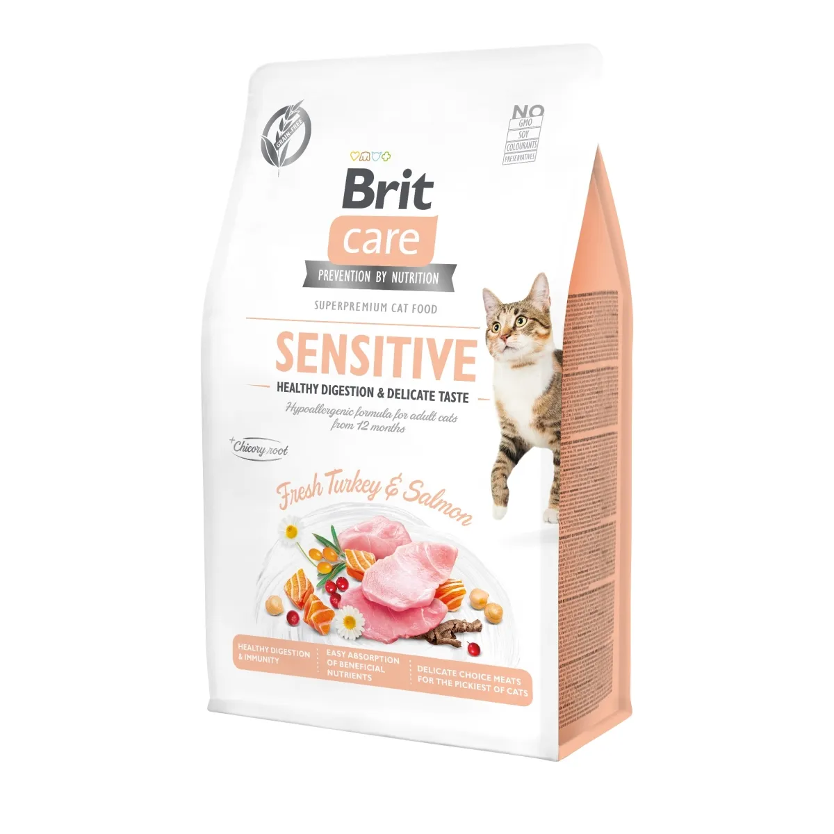 BRIT CARE KASSI TÄISSÖÖT SENSITIVE KALKUN/LÕHE 2KG