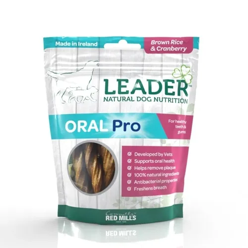 Leader Oral Pro лакомство для собак, коричневый рис/клюква, 130 г