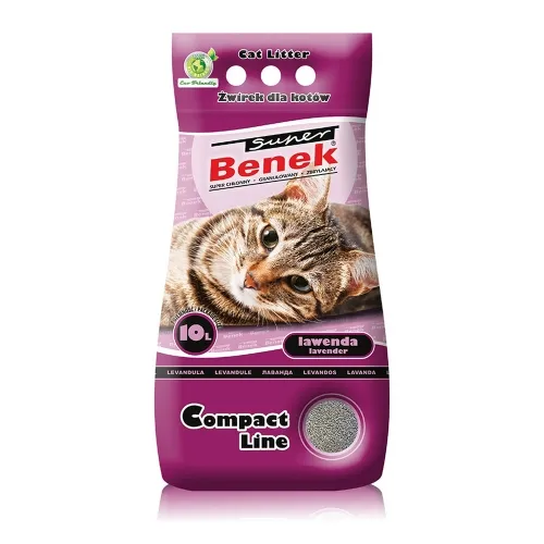 Certech Super Benek Compact кошачий наполнитель, глина, лаванда, 10л