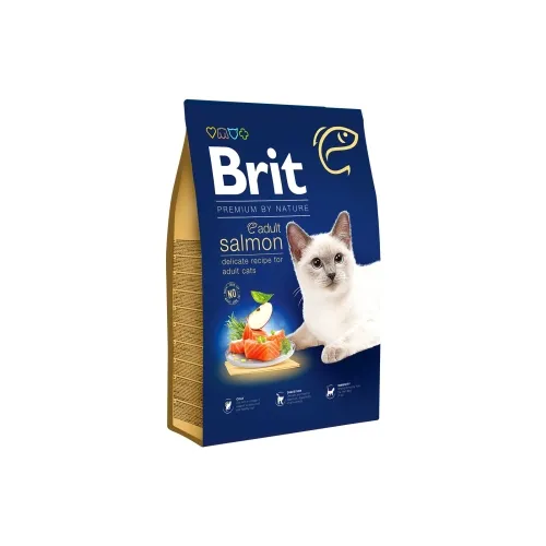 Brit Premium сухой корм для кошек, лосось, 300 г