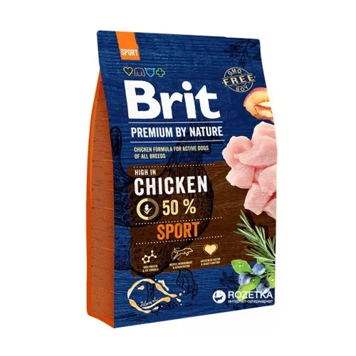 Brit Premium Sport сухой ком для собак, курица, 3 кг