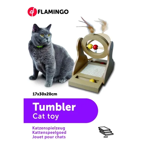 Flamingo Tumbler когтеточка для кошек с игрушкой, 17 х 20 х 30 см