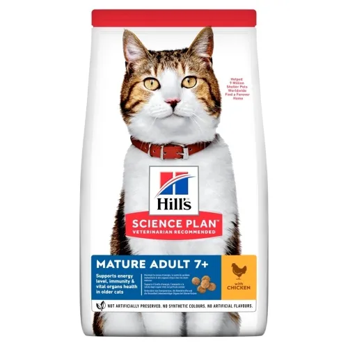 Hills Feline Mature 7+ - сухой корм для кошек, курица, 10 кг