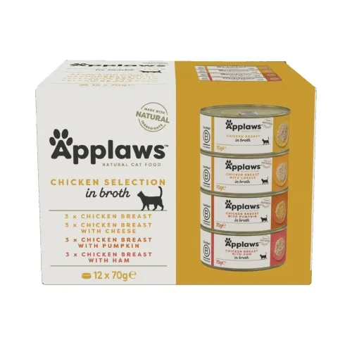 Applaws Feline Adult - консервы для кошек, куриное ассорти, 12 x 70 г