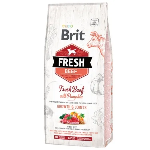 Brit Fresh корм для щенков крупных пород, говядина/тыква, 12кг