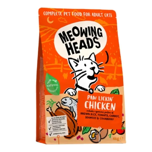 Meowing Heads Paw Lickin сухой корм для кошек, курица, 4 кг