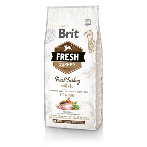 Brit Fresh Fit&Slim сухой корм для собак, индейка/горошек, 2,5 кг